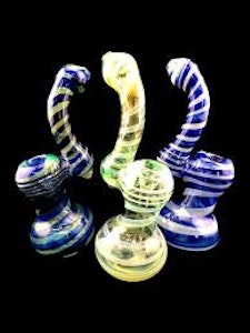 Clix2Buy - Glass - 9" Twisted Color Fumed Glass Sherlock Bubbler