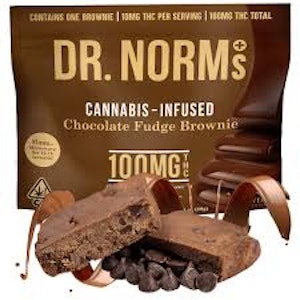DR. NORM'S - [Dr. Norms] Brownie - 100mg - Chocolate Fudge Brownie (H)
