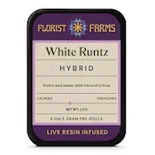 X| Florist Farms | White Runtz | Live Resin Infused | 5pk | 3.5g