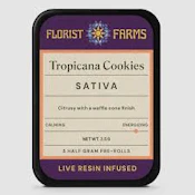 X| Florist Farms | Tropical Cookies | Live Resin Infused Prerolls | 5pk | .5g