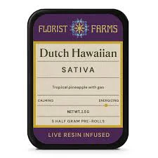 Florist Farms - X| Florist Farms | Dutch Hawaiian | Live Resin Infused Prerolls  | 5pk | .5g Main Image