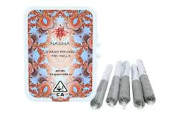 Nasha 5pk Hash Infused Prerolls Indica Pinnacle x Strawberry Banana