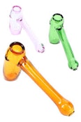 6" COLORED GLASS HAMMER BUBBLER