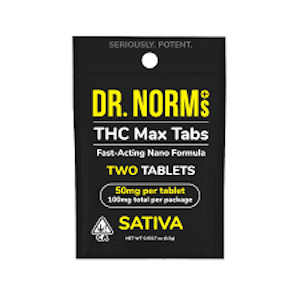 DR NORM'S - [Dr Norm's] THC Max 2ct Tablets - 100mg - Sativa