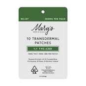 [MARY'S MEDICINALS] PATCH - 10MG - CBD:THC 10MG:10MG