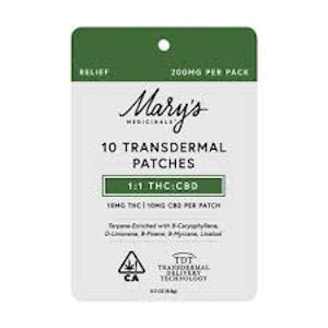 MARY'S MEDICINALS - [MARY'S MEDICINALS] Patch - 10mg - CBD:THC 1:1