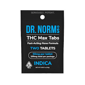 DR NORM'S - [Dr Norm's] THC Max 2ct Tablets - 100mg - Indica