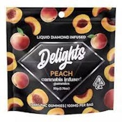 Delights Peach Liquid Diamond Fast Acting Cannabis Gummies 100mgTHC