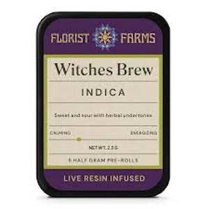 FLORIST FARMS - PRE-ROLL-FLF--5PK-INF- WITCHESBRE: FLORIST FARMS / LIVE RESIN INFUSED / 1/2 GRAM JOINTS /5PK