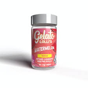 Gelato - Watermelon Lolli's 5pack 3g Infused Pre-Rolls - Gelato