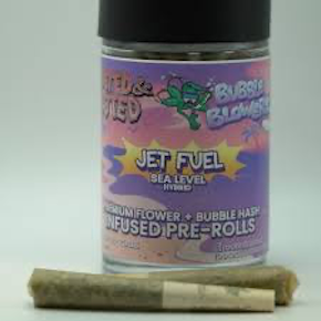 Rooted & Zooted - Jet Fuel 0.5G Bubble Hash Infused Pre-Roll (5 Pack)