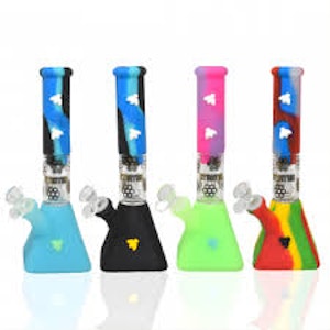 Snap Canna - 11" Silicone Bong | Bee Pyramid | 2 (Black and Blue) 
