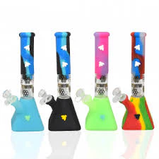 Snap Canna - 11" Silicone Bong | Bee Pyramid | 2 (Black and Blue)  Main Image