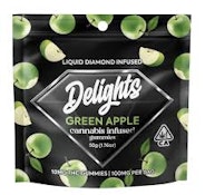 Delights - Liquid Diamond Infused Gummies - Green Apple - 100mg