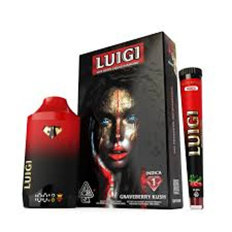 Luigi - Luigi Graveberry Kush ALL IN ONE (I) 1g and Graveberry Kush Infused preroll 0.5g combo pac Main Image