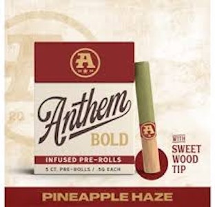 Anthem Bold - Anthem Bold | Infused Wood Tip 5 pack .5g | Pineapple Haze | 2.5g