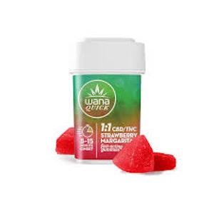WANA - WANA | Organic Quick Gummies (10ct) | Strawberry Margarita 1:1 CBD:THC | 100mg