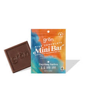 Grön - Grön | Milk Chocolate Mini Bar | Daytime Sativa 1:1 CBG:THC | 100mg