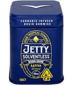 Jetty Sour Tropical Rosin Shine Solventless Rosin Gummies Tin 100mgTHC