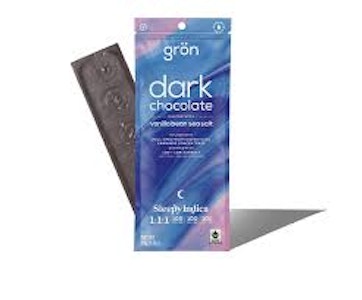 Grön Edibles - Gron - FULL BAR Dark Chocolate Seasalt - Sleepy Indica - 100mg