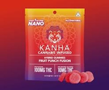 KANHA - KANHA NANO  | Gummies (10 ct) | Hybrid Fruit Punch Fusion | 100mg