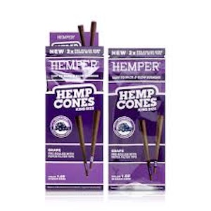 Hemper - Hemper - Hemp Cones W/ Glass Tips - 2pk King Size - Grape