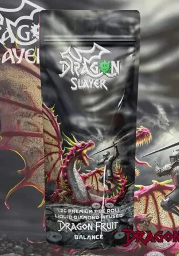 Giggles - Giggles Dragon Slayer- Infused Pre Roll- Dragon Fruit-Hybrid-1.2g-35.89% THC Main Image