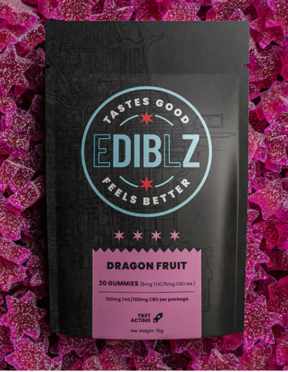 Ediblz - Dragon Fruit 1:1 THC:CBD Fast Acting 20pk Gummy - 100mg Main Image