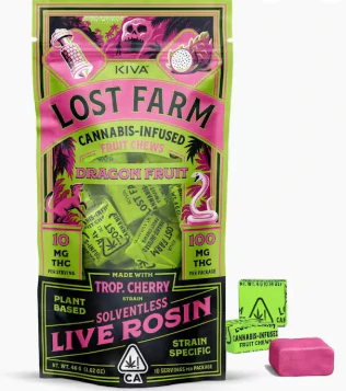 Lost Farm - Lost Farm 100mg 10pk Dragonfruit x Trop. Cherry Live Rosin Chews Main Image