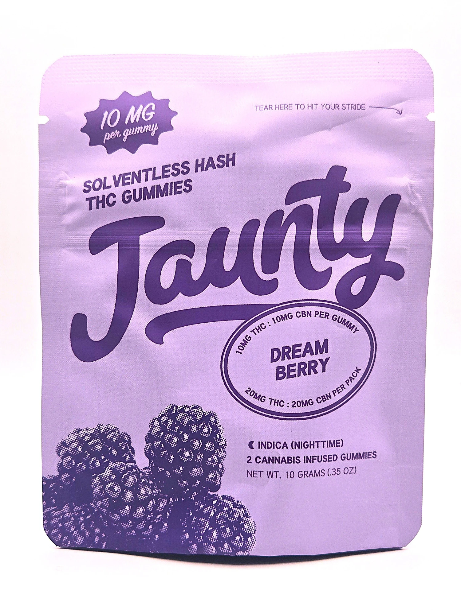 Jaunty - Jaunty - Dreamberry - Hash - 1:1 THC:CBN - 10mg THC x 2ct - 20mg THC - Edibles Main Image