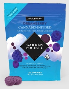GARDEN SOCIETY - Garden Society Dreamberry THC:CBD:CBN Gummies