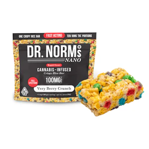 DR. NORM'S - Dr. Norm's NANO Very Berry Crunch Crispy Rice Bar 100mg