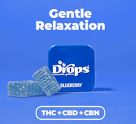 Drops | Blueberry | 10:2.5:1 CBD:CBN:THC | Strain-Specific Live Rosin Infused Jellies | 2pc