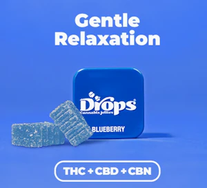 Drops | Blueberry | 10:2.5:1 CBD:CBN:THC | Strain-Specific Live Rosin Infused Jellies | 2pc
