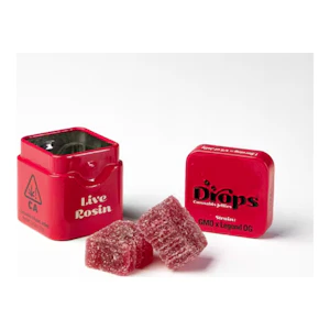 Drops | Cherry | Strain-Specific Live Rosin Infused Jellies | 2pc | 100mg