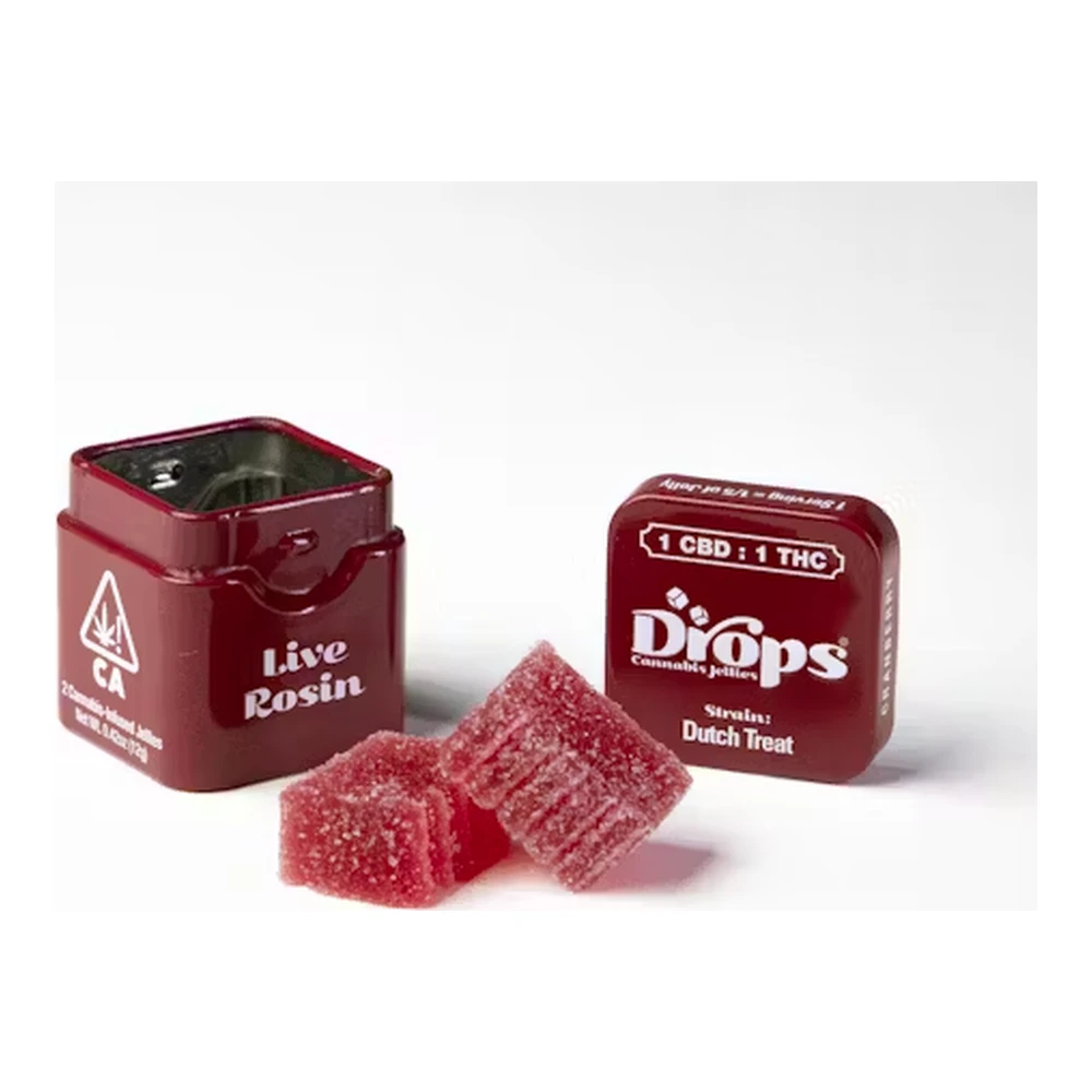 Drops - Drops | Cranberry 1:1 | Strain-Specific Live Rosin Infused Jellies | 2pc | 100mg Main Image