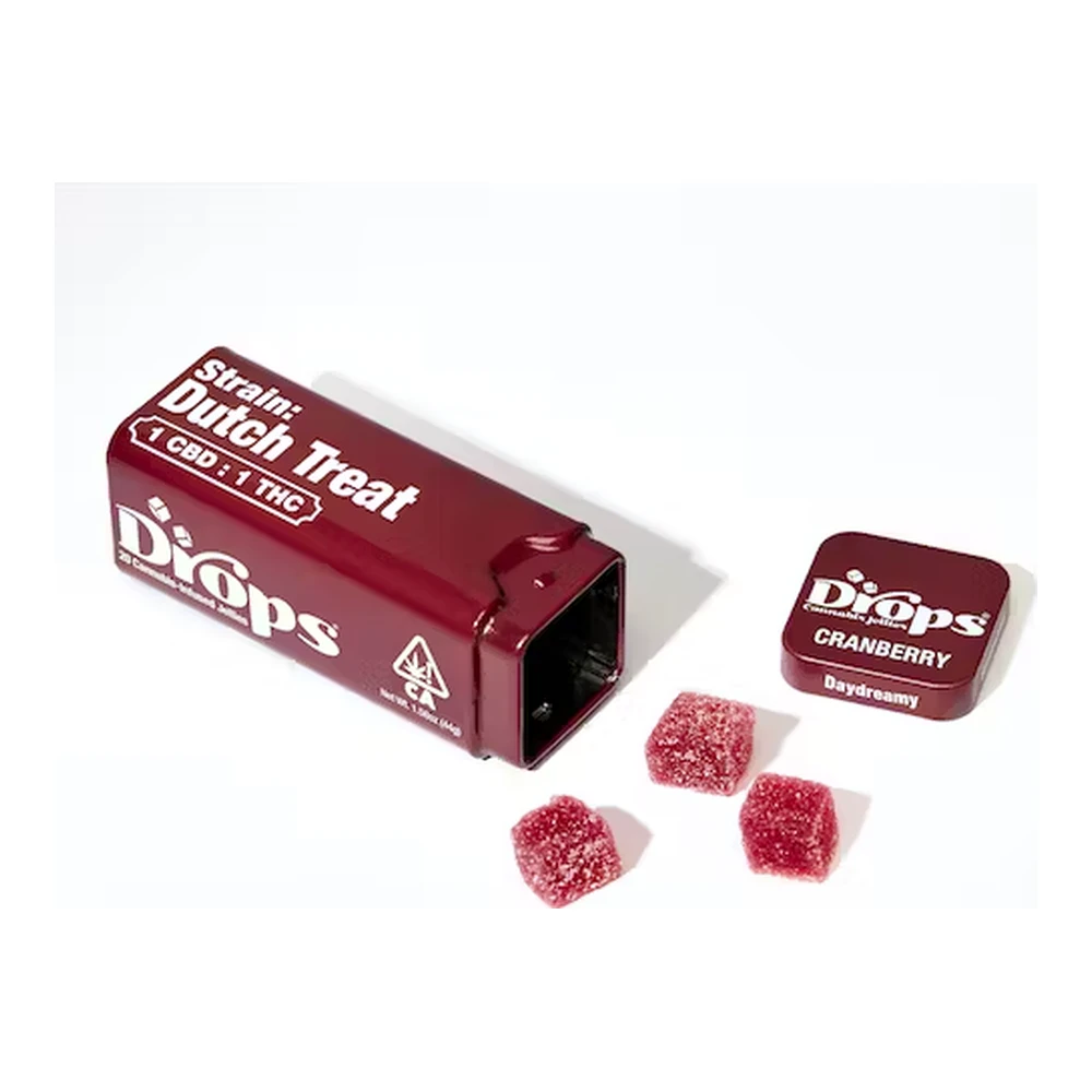 Drops - Drops | Cranberry 1:1 | Strain-Specific Live Rosin Infused Jellies | 20pc | 100mg Main Image