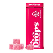 Drops | Raspberry | 1:2 CBD:THC | Strain-Specific Live Rosin Infused Jellies | 20pc | 100mg