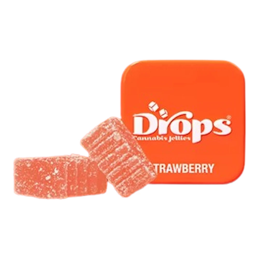 Drops - Drops | Strawberry | 1:1:2 THC:CBG:THCV | Strain-Specific Live Rosin Infused Jellies | 2pc | 50mg Main Image