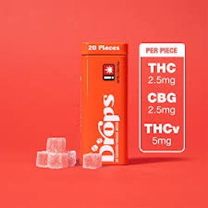 Drops - Drops Strawberry 1:1:2 THC/CBG/THC-V 20 Pack