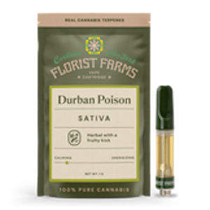FLORIST FARMS - Florist Farms - Durban Poison - 83% THC - 1.0g - Vape Cartridge