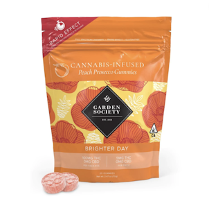 Garden Society - 100mg THC Sativa Peach Prosecco Gummies (5mg - 20 pack) - Garden Society