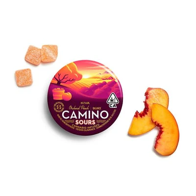 Camino Gummies - Sours Orchard Peach 1:1 THC CBD Gummies Main Image