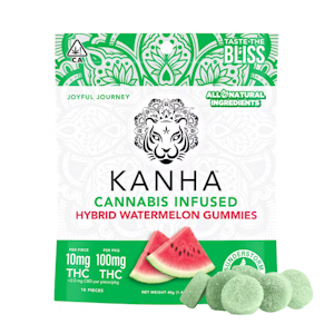 Kanha Edibles - 100mg THC Hybrid Watermelon Gummies (10mg - 10 pack) - Kanha