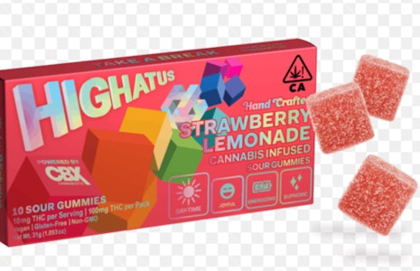 CANNABIOTIX - Highatus Sour Gummies 10pk Strawberry Lemonade