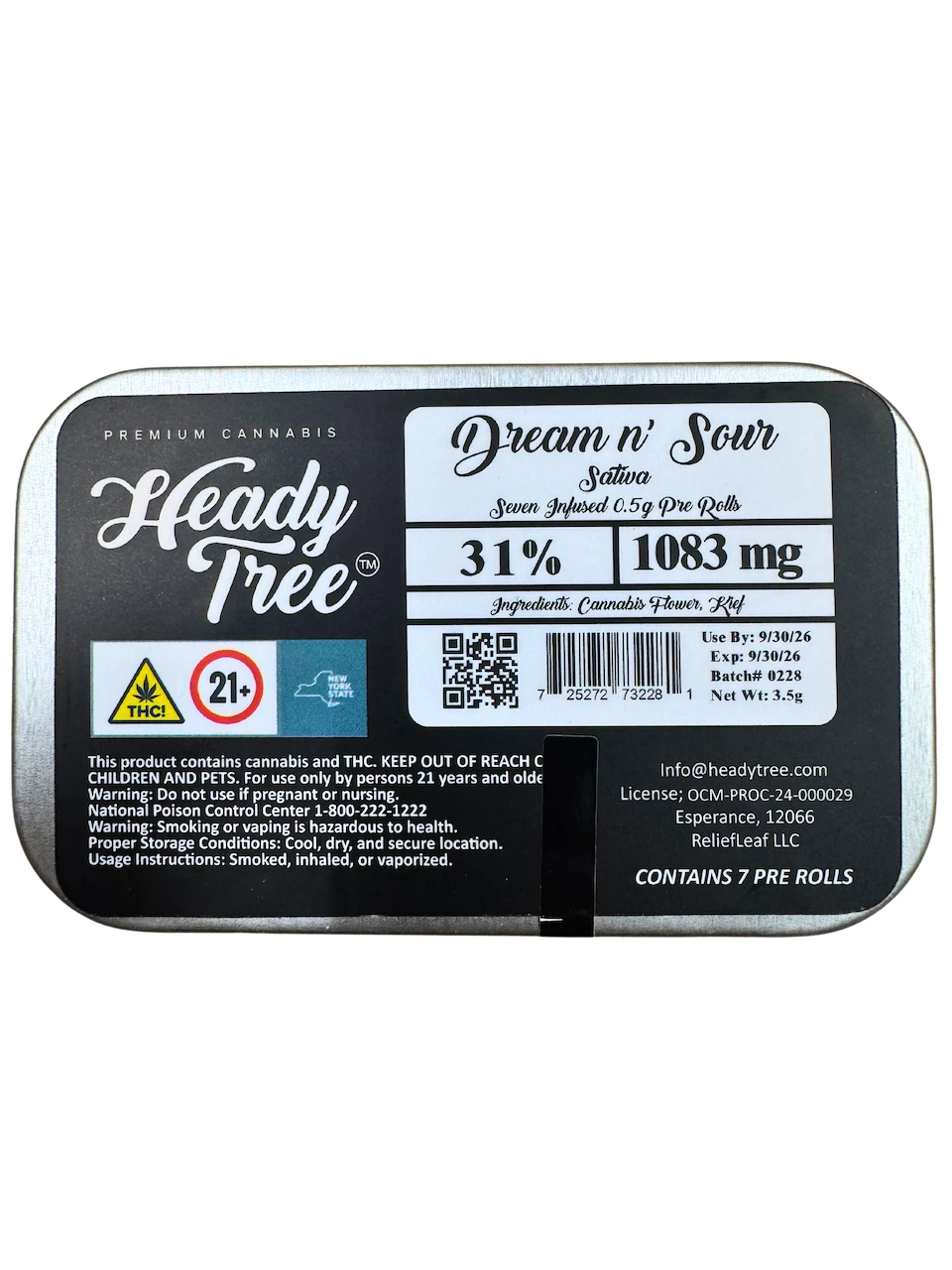 Heady Tree - Heady Tree | Dream n' Sour |  Shorty's | 7pk Infused Preroll | 3.5g Main Image