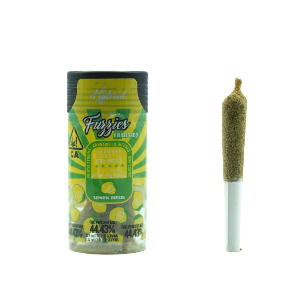 Fuzzies - [Fuzzies] Infused Delights Preroll 5 Pack - 2.5g - Lemon Diesel (H) Main Image