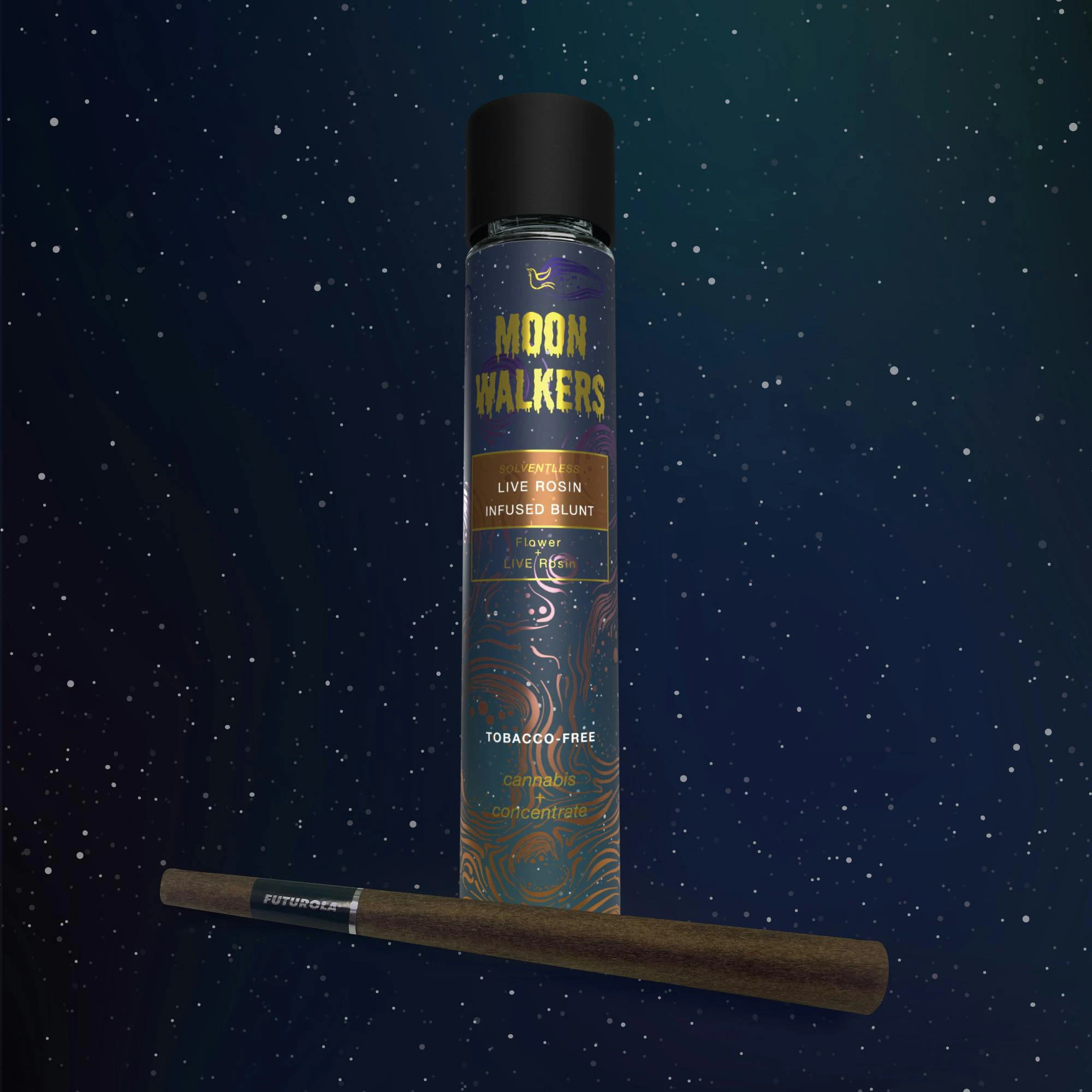 Moon Walkers - Moon Walkers | Solventless Live Rosin Infused Blunt | Son Goku | 1g Main Image