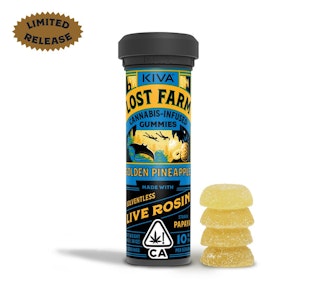 LOST FARM - Golden Pineapple (Live Resin Infused) Gummies - 100mg (I) - Lost Farms
