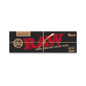 RAW - CLASSIC BLACK ROLLING PAPER 1 1/4 - RAW